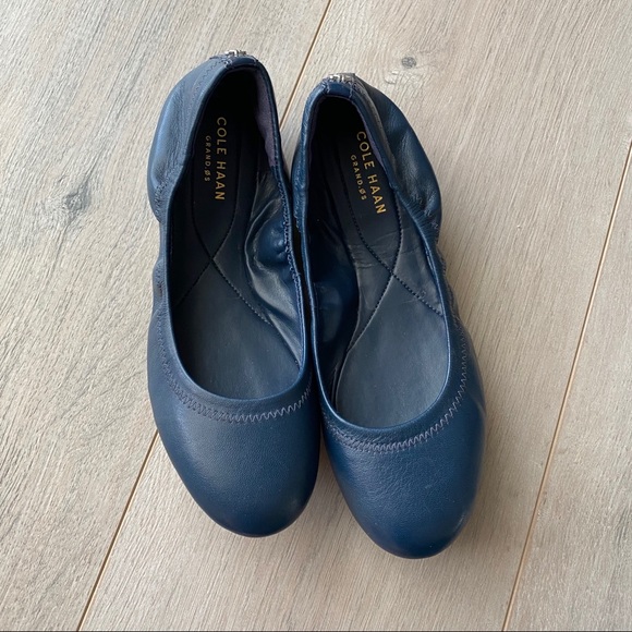 Cole Haan blue ballet flats with elastic - Picture 2 of 7
